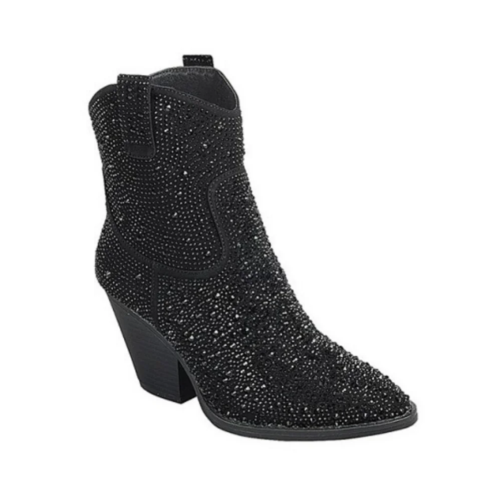 Size 10 Black Rhinstone Boot - Picture 1 of 2